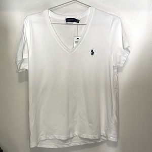 Ralph Lauren Logo V Neck Tee NWT